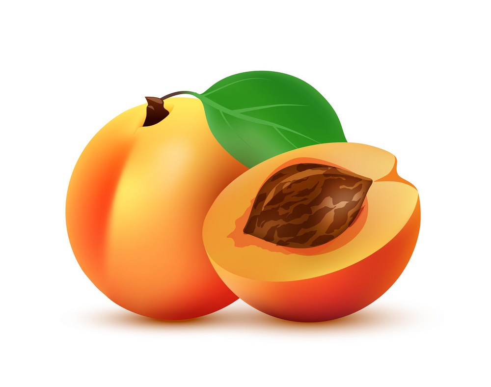 whole and half peach fruit