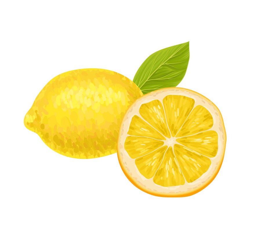 whole and half ripe lemon