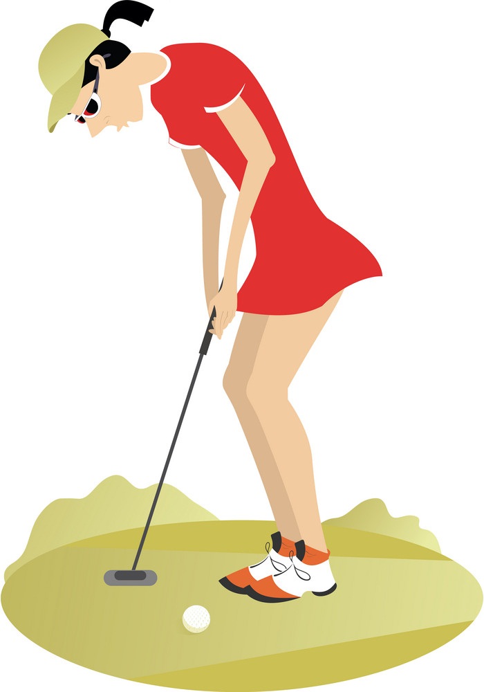woman playing golf