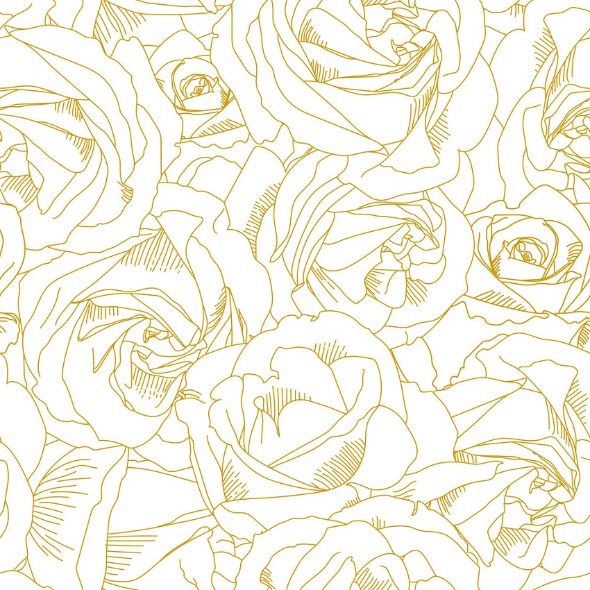 yellow roses outline