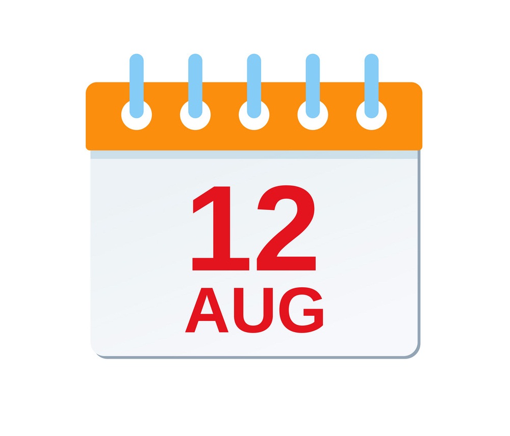 12 of august calendar