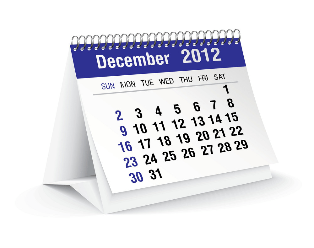 2012 december calendar png