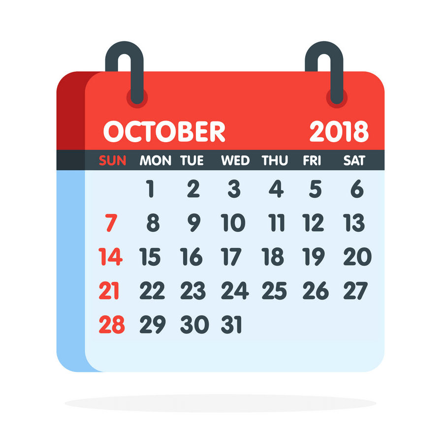 2018 october calendar png
