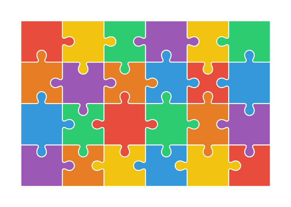 24 puzzle pieces png transparent