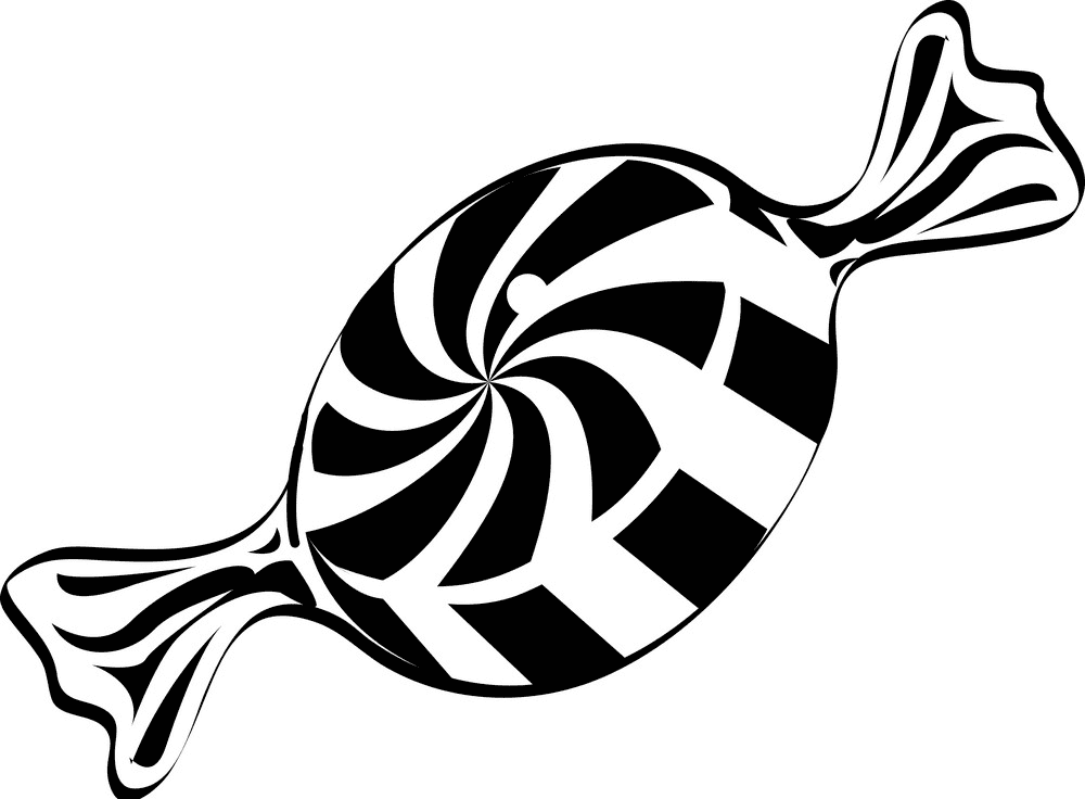 Candy Clipart Black and White 1