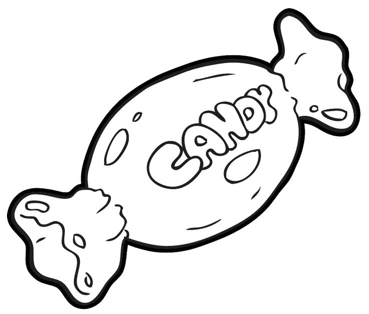 Candy Clipart Black and White 5