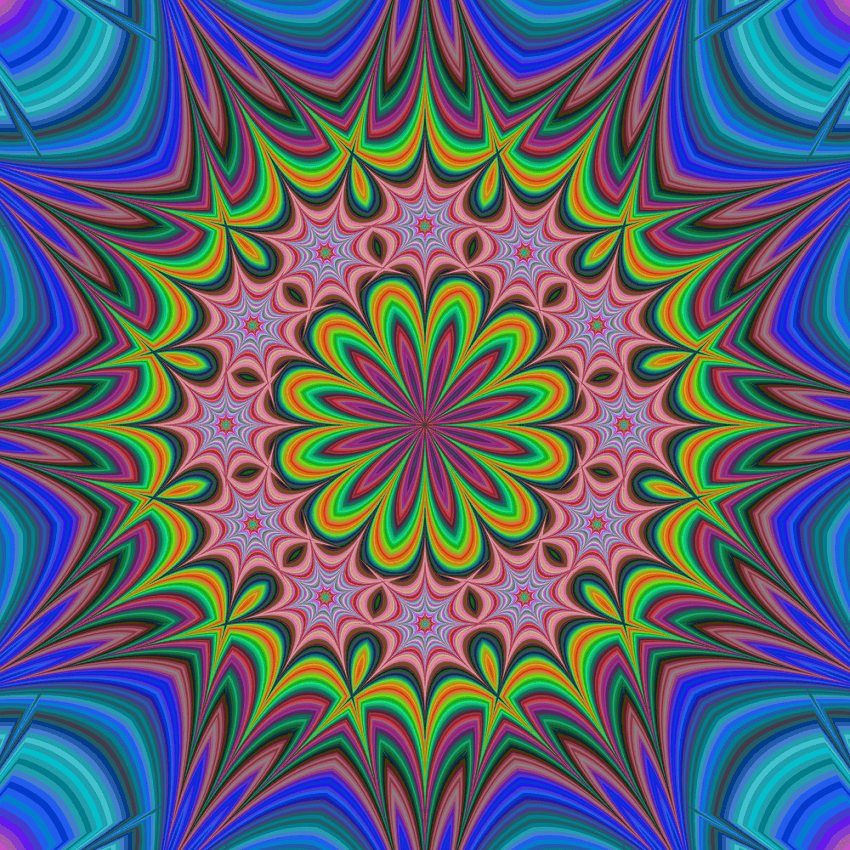 abstract floral fractal kaleidoscope png