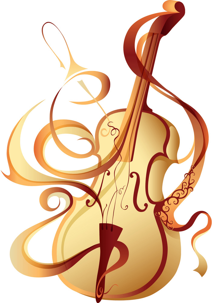 abstract musical instrument gold violin png