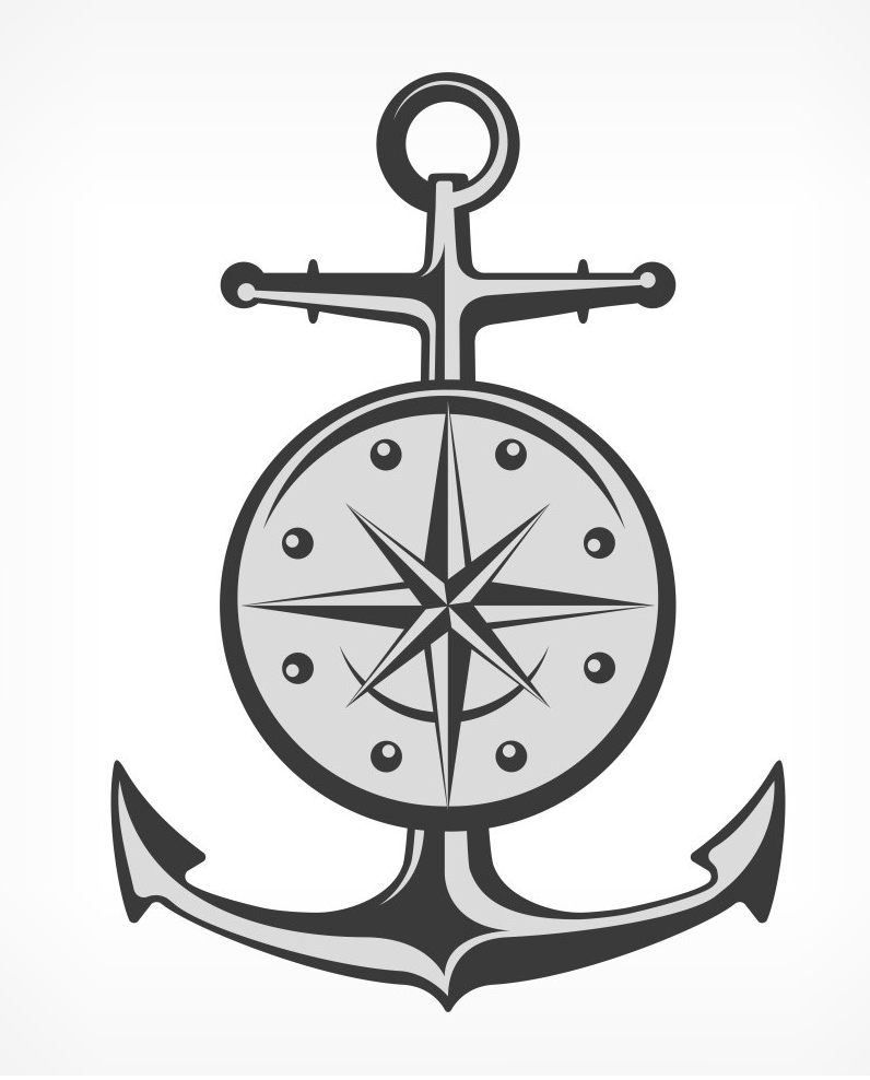 anchor with compass png