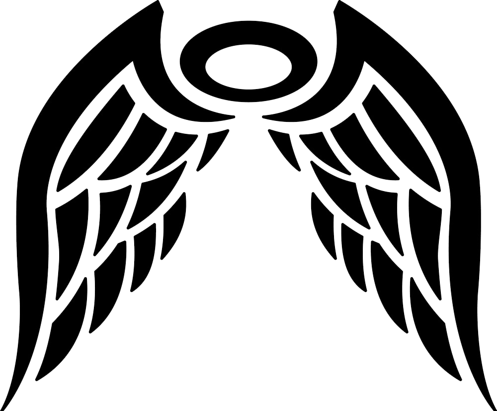angel wings black icon transparent