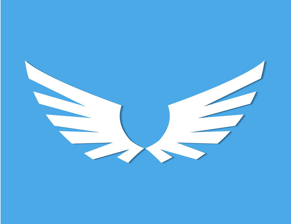 angel wings on blue background png