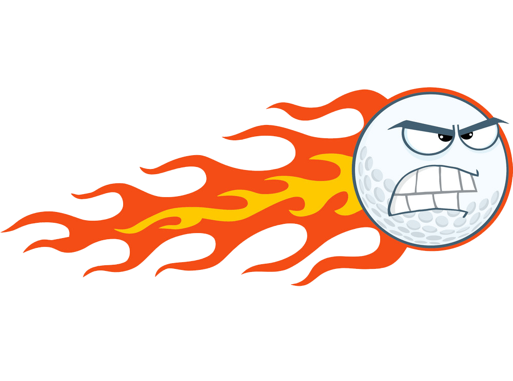 angry flaming golf ball png transparent