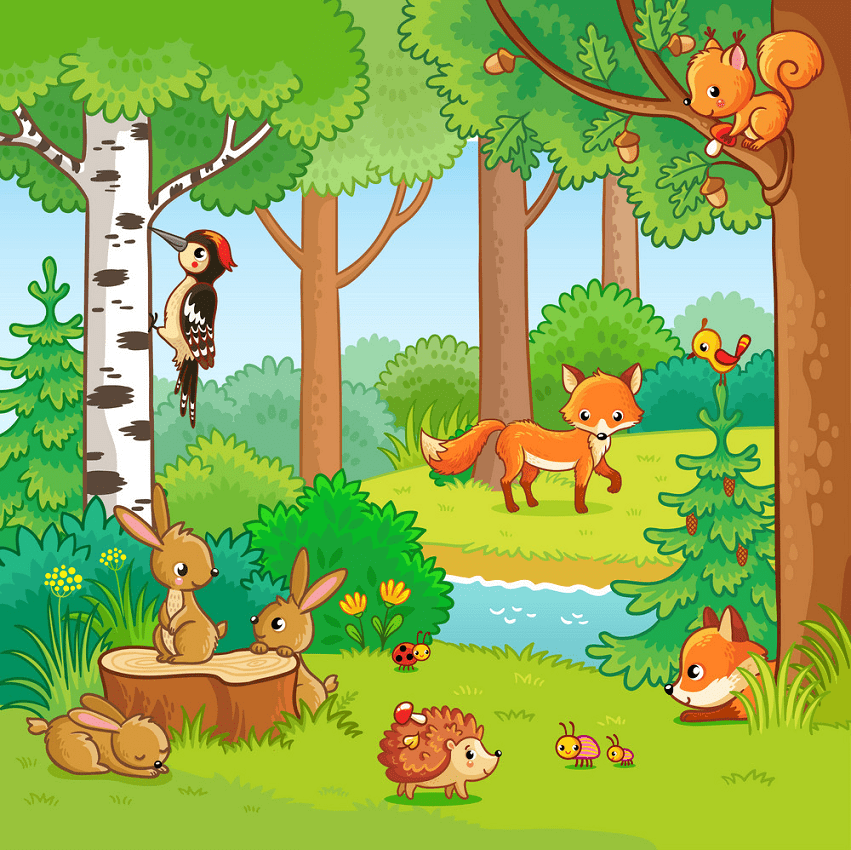 animals in the forest png
