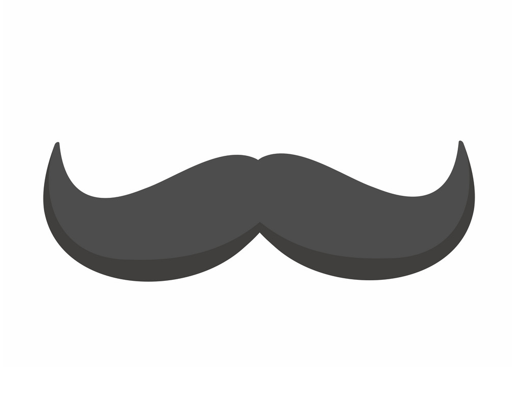 animated black curly mustache png