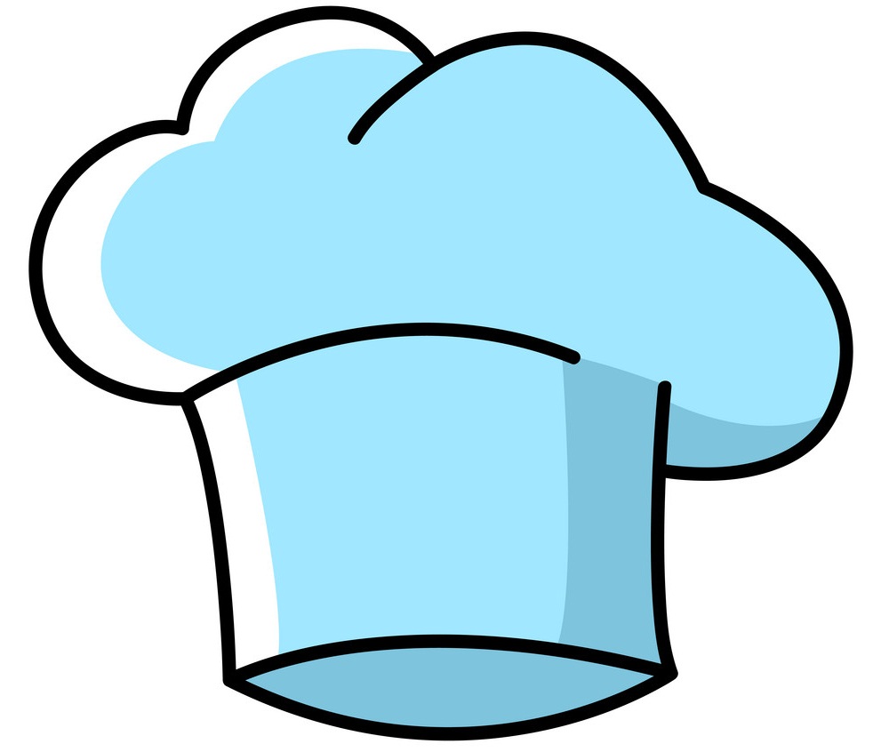 animated blue chef hat