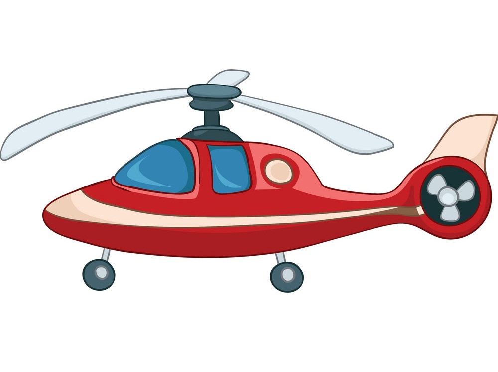 animated red helicopter