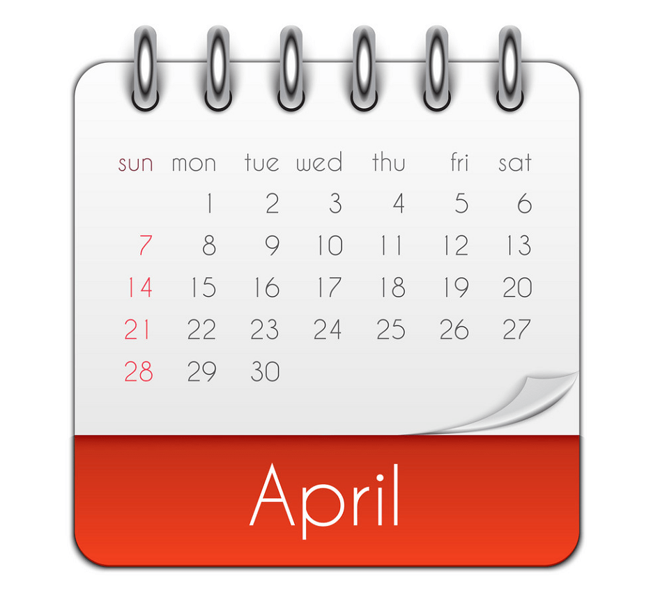 april 2019 calendar leaf template png