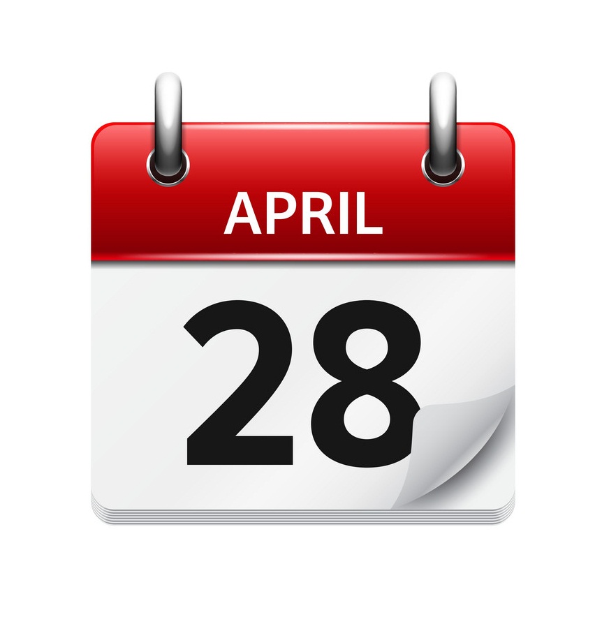 april 28 flat daily calendar icon