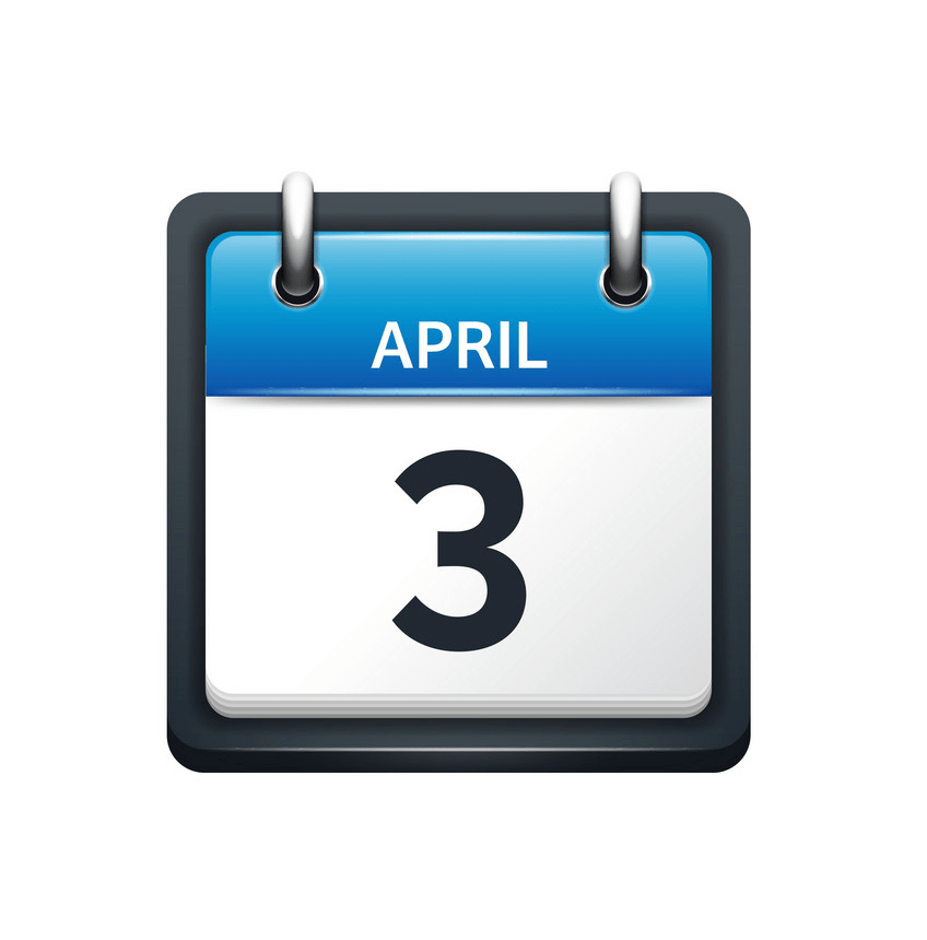 april 3 calendar icon flat png