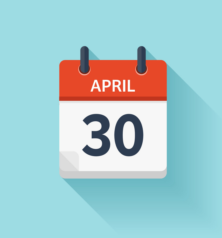 april 30 flat daily calendar icon png