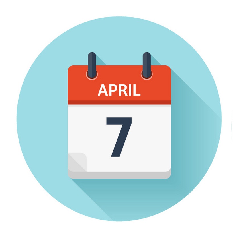 april 7 flat daily calendar icon