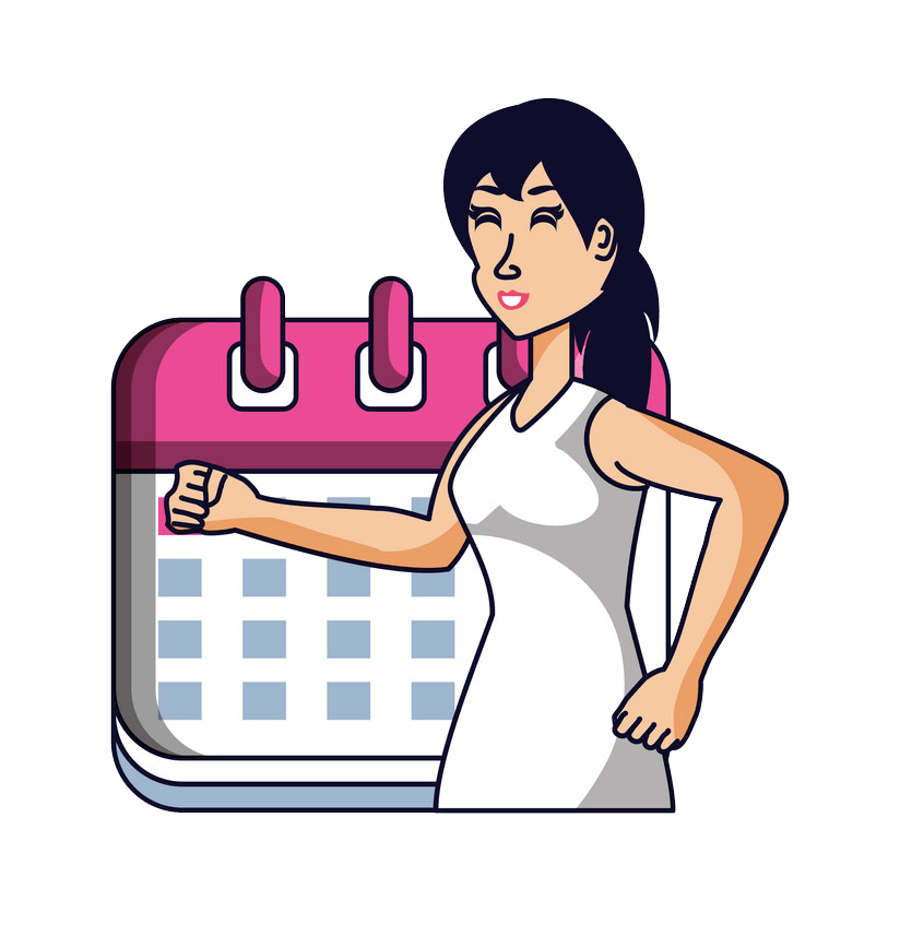 athletic woman with calendar reminder png transparent