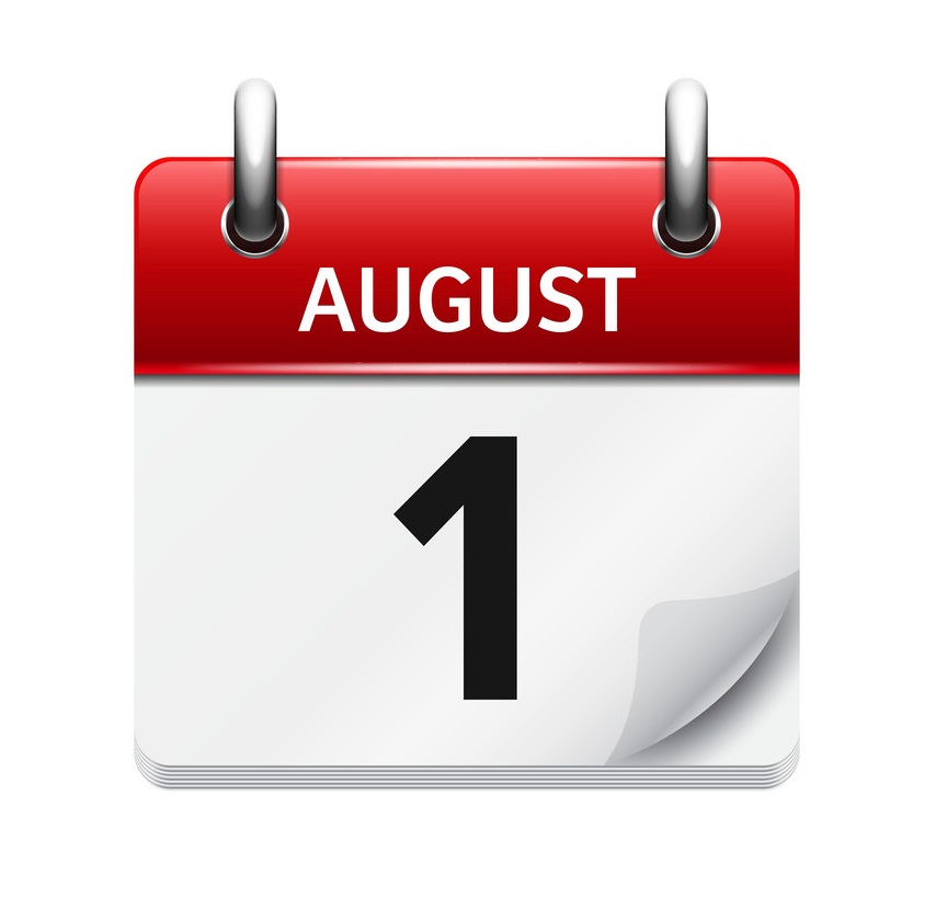 august 1 flat daily calendar icon
