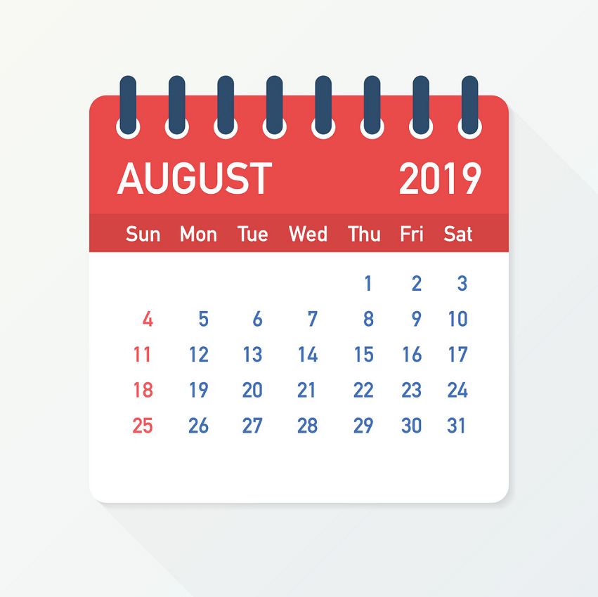 august 2019 calendar leaf png