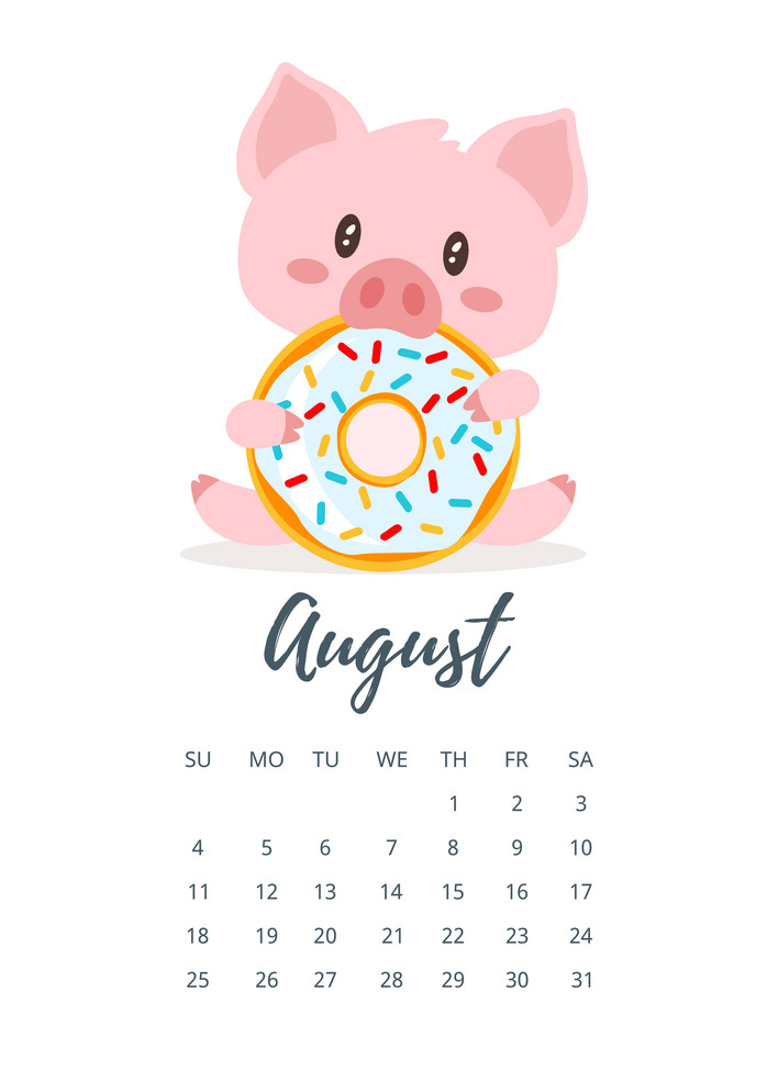august 2019 year calendar page png