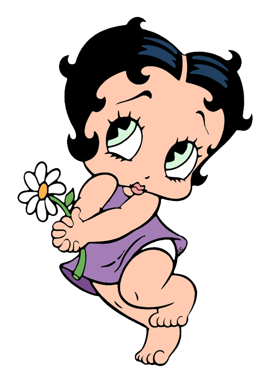 baby betty boop with flower transparent