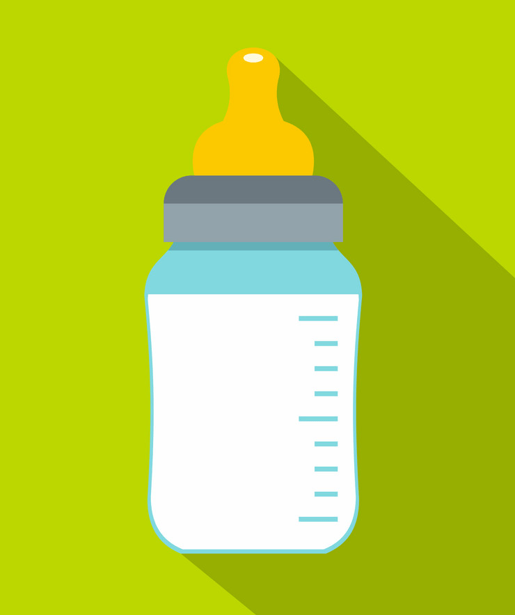 baby bottle on green background png