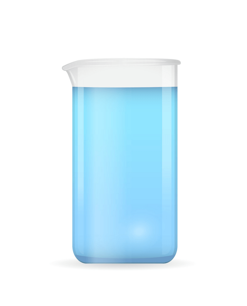 beaker with pure blue water png