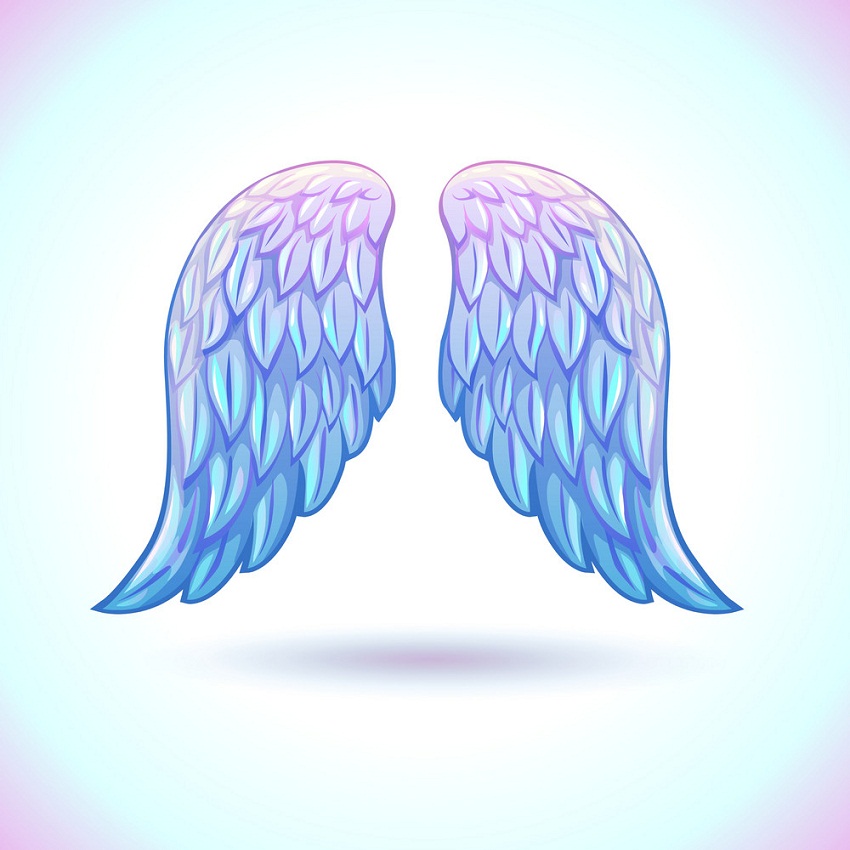 beautiful cartoon angel wings