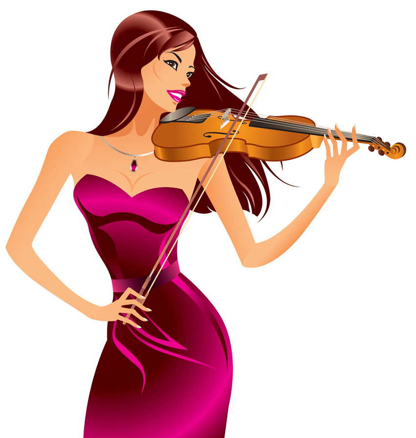 beautiful woman playing violin png