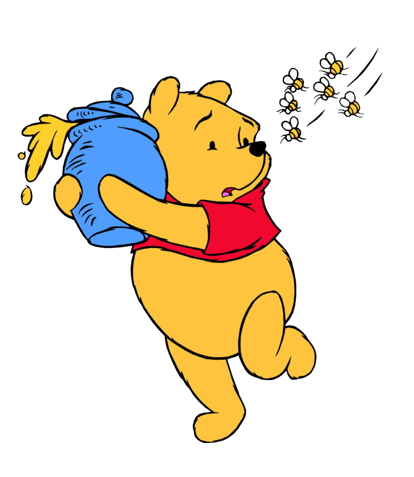 bees chasing pooh transparent