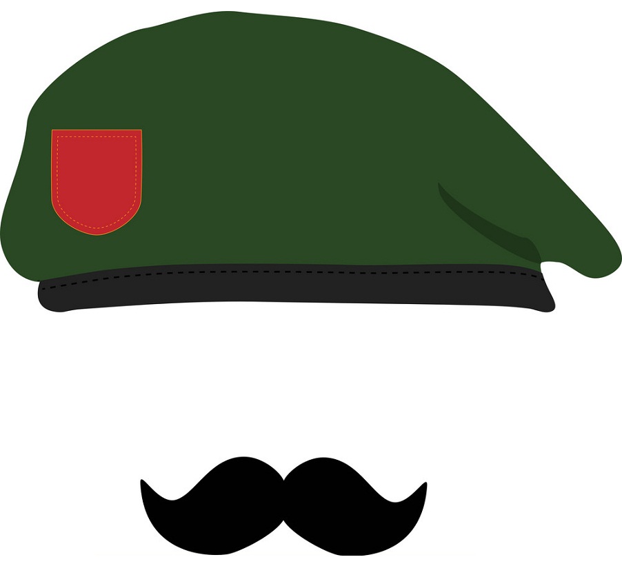 beret and mustache