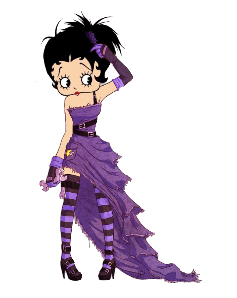 betty boop in purple dress transparent