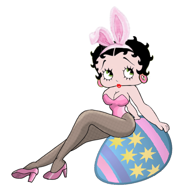 betty boop with easter egg png