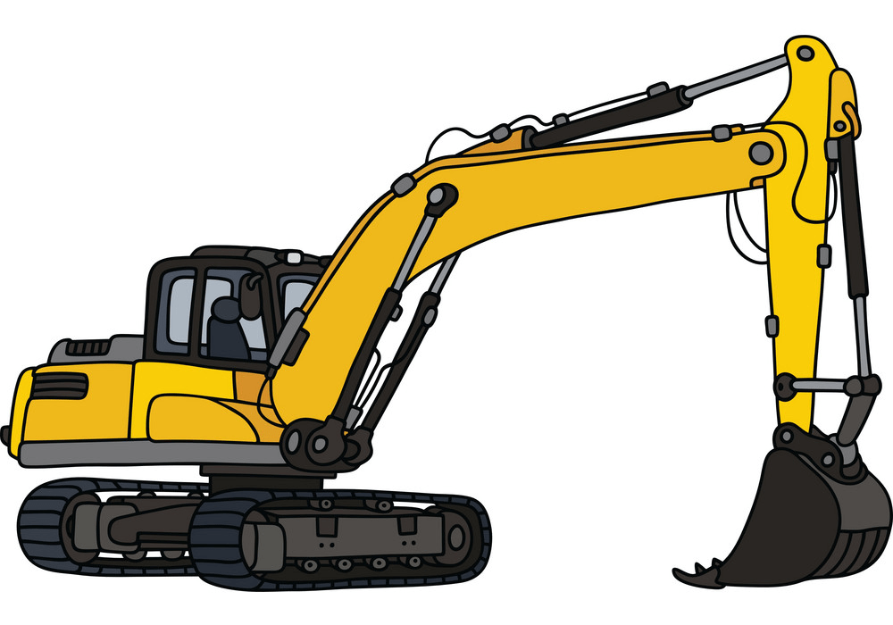 big yellow excavator png