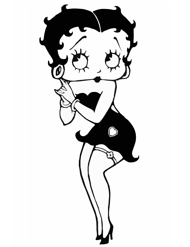 black and white betty boop png