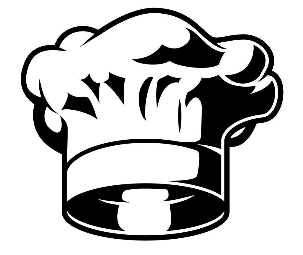 black and white chef hat