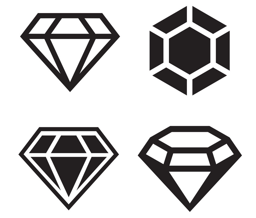 black and white diamonds icon