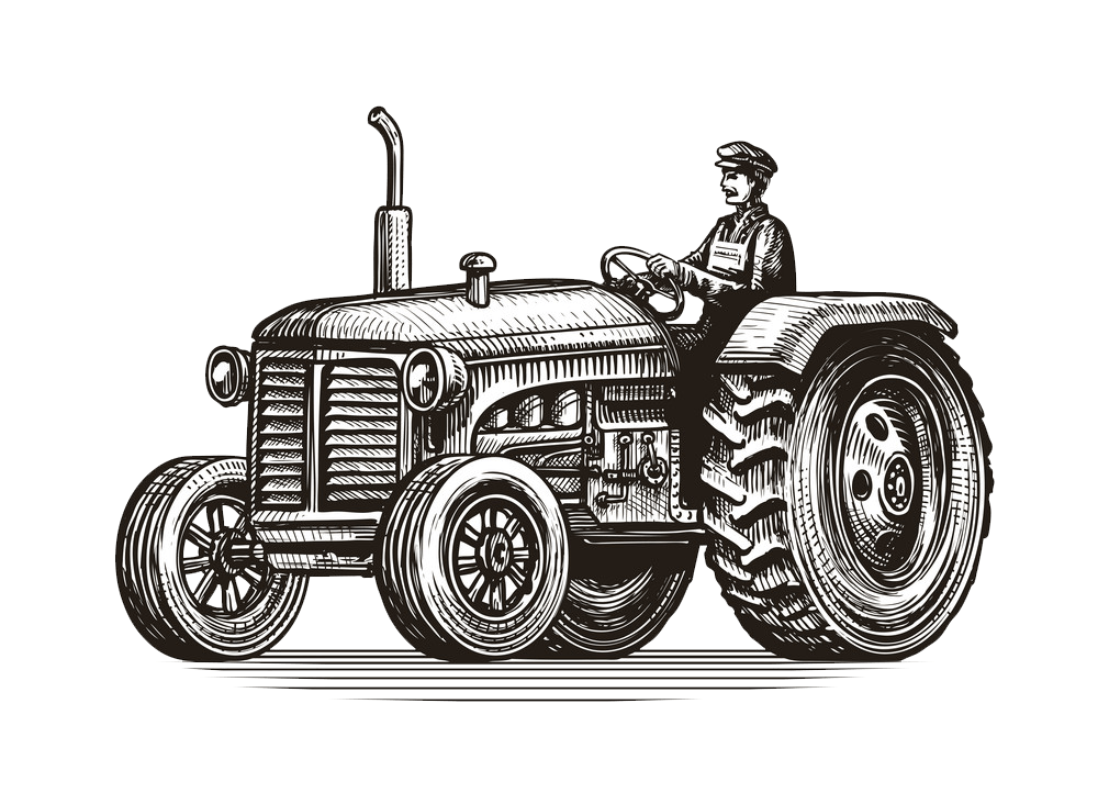 black and white farm tractor png transparent