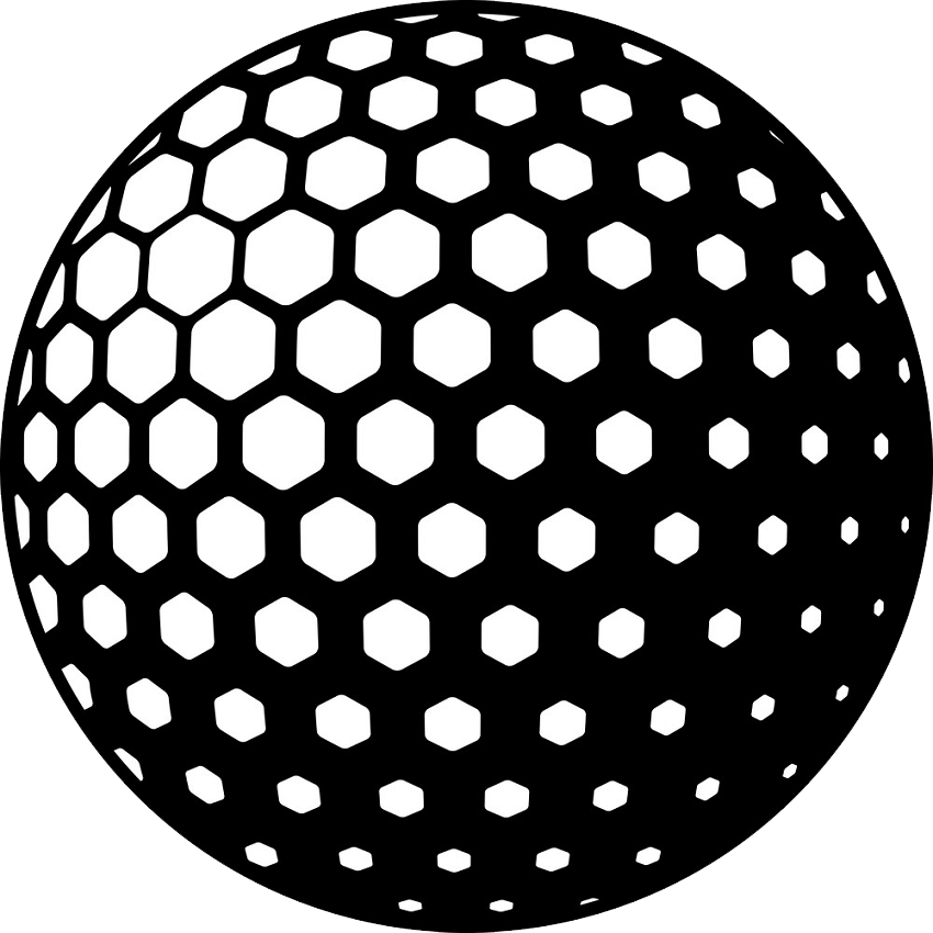 black and white golf ball png transparent