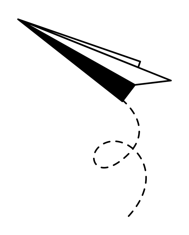 black and white paper airplane png transparent