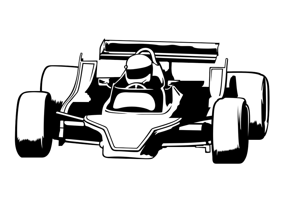 black and white race car png transparent