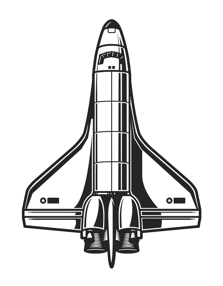 black and white spacecraft png transparent