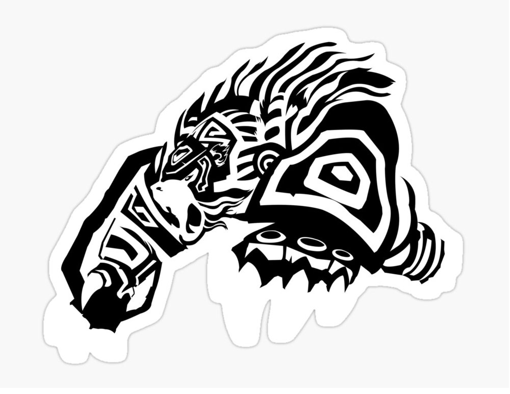 black and white volibear sticker png