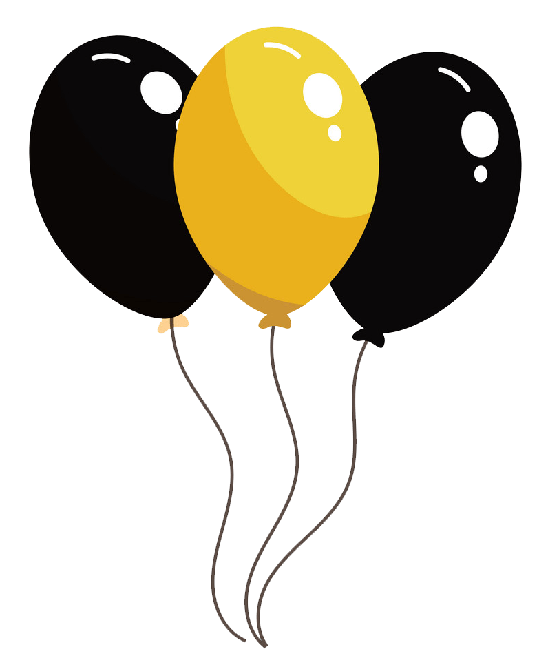 black and yellow balloons png transparent