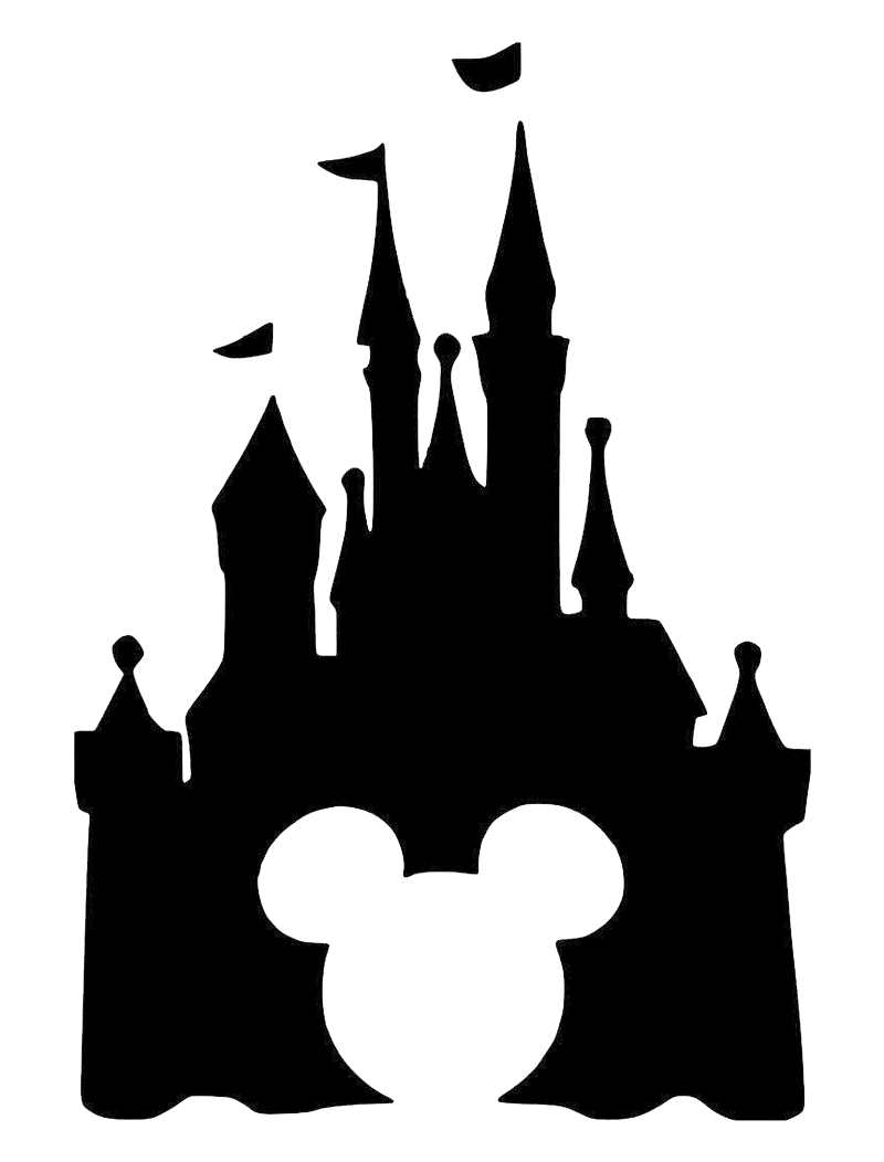 black icon disney castle transparent